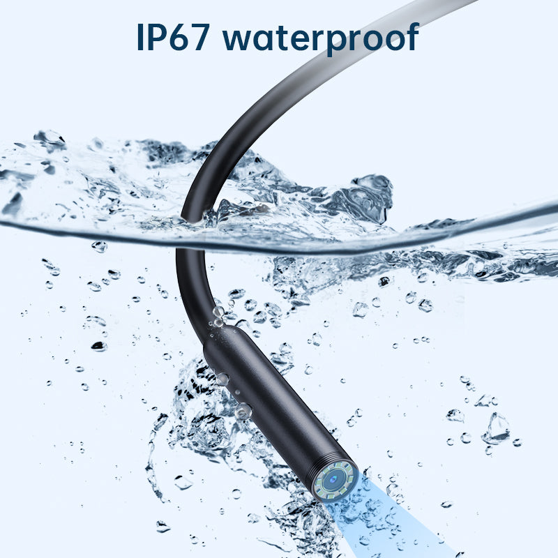 2MP USB Endoscope for iPhone/Android, IP67 Waterproof Inspection Camera with 8 LEDs, 2-10cm Focus