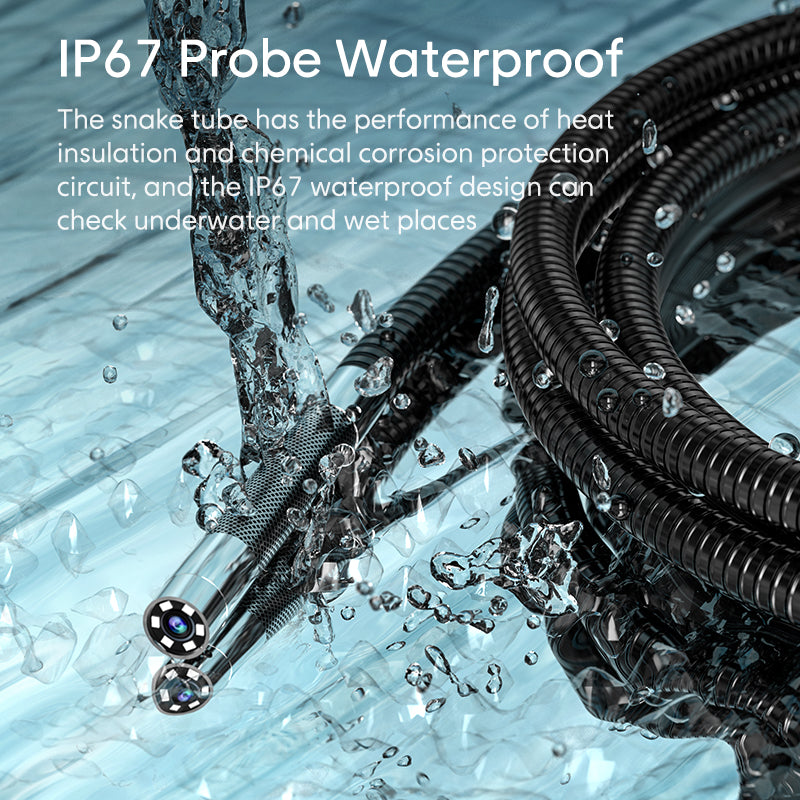 Industrial Borescope w/ Detachable 5-inch HD 720° Articulation – Tungsten-Reinforced 6mm Probe w/ Real-Time Thermal Alerts