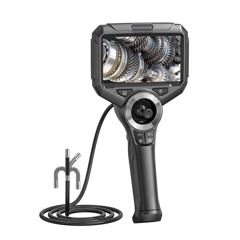 Industrial Borescope w/ Detachable 5-inch HD 720° Articulation – Tungsten-Reinforced 6mm Probe w/ Real-Time Thermal Alerts