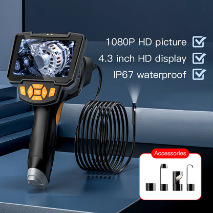 Endoscope with Dual/Single Lens – 1080P HD, 4.3" IPS Screen & Accessories