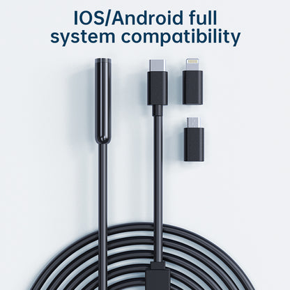 2MP USB Endoscope for iPhone/Android, IP67 Waterproof Inspection Camera with 8 LEDs, 2-10cm Focus
