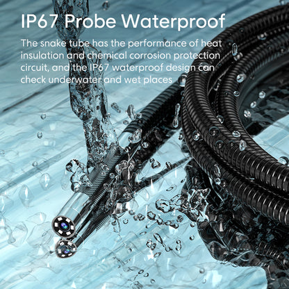 Industrial Borescope w/ Detachable 5-inch HD 720° Articulation – Tungsten-Reinforced 6mm Probe w/ Real-Time Thermal Alerts