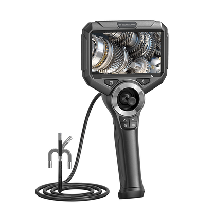 Industrial Borescope w/ Detachable 5-inch HD 720° Articulation – Tungsten-Reinforced 6mm Probe w/ Real-Time Thermal Alerts